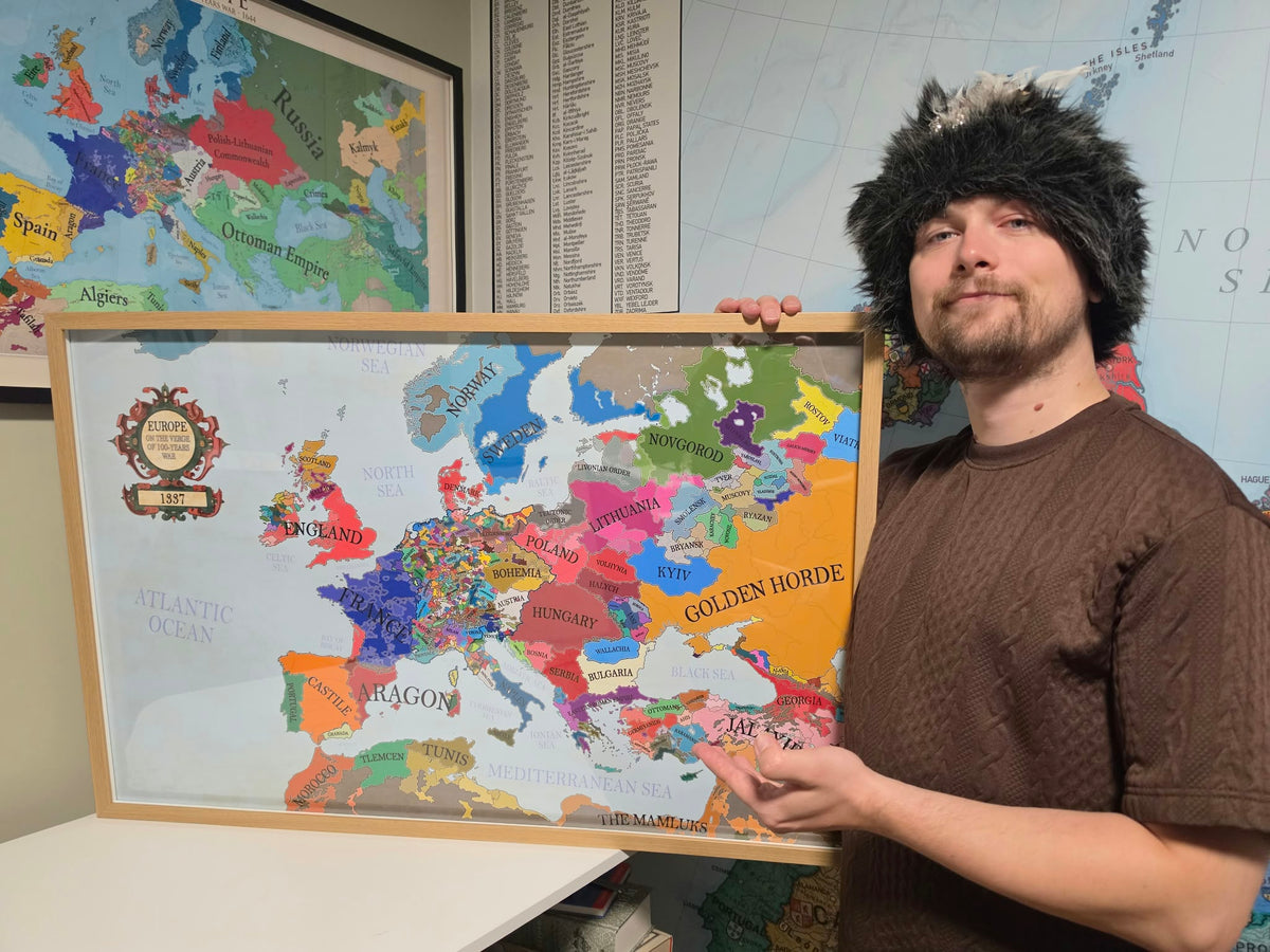 1337 Mappa dell'Europa alla vigilia della Guerra dei Cent'anni