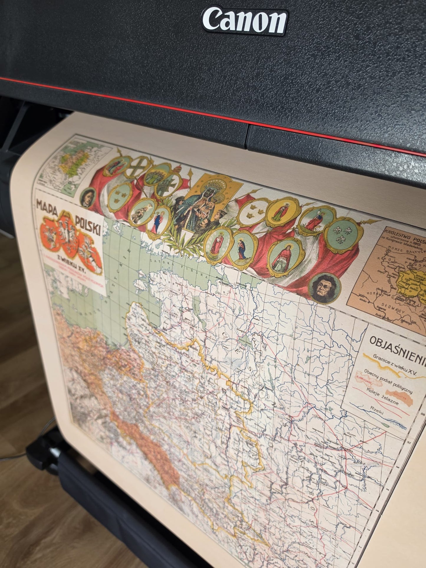 Póster del mapa de Polonia del siglo XV - Arte de pared vintage de la Mancomunidad Polaco-Lituana