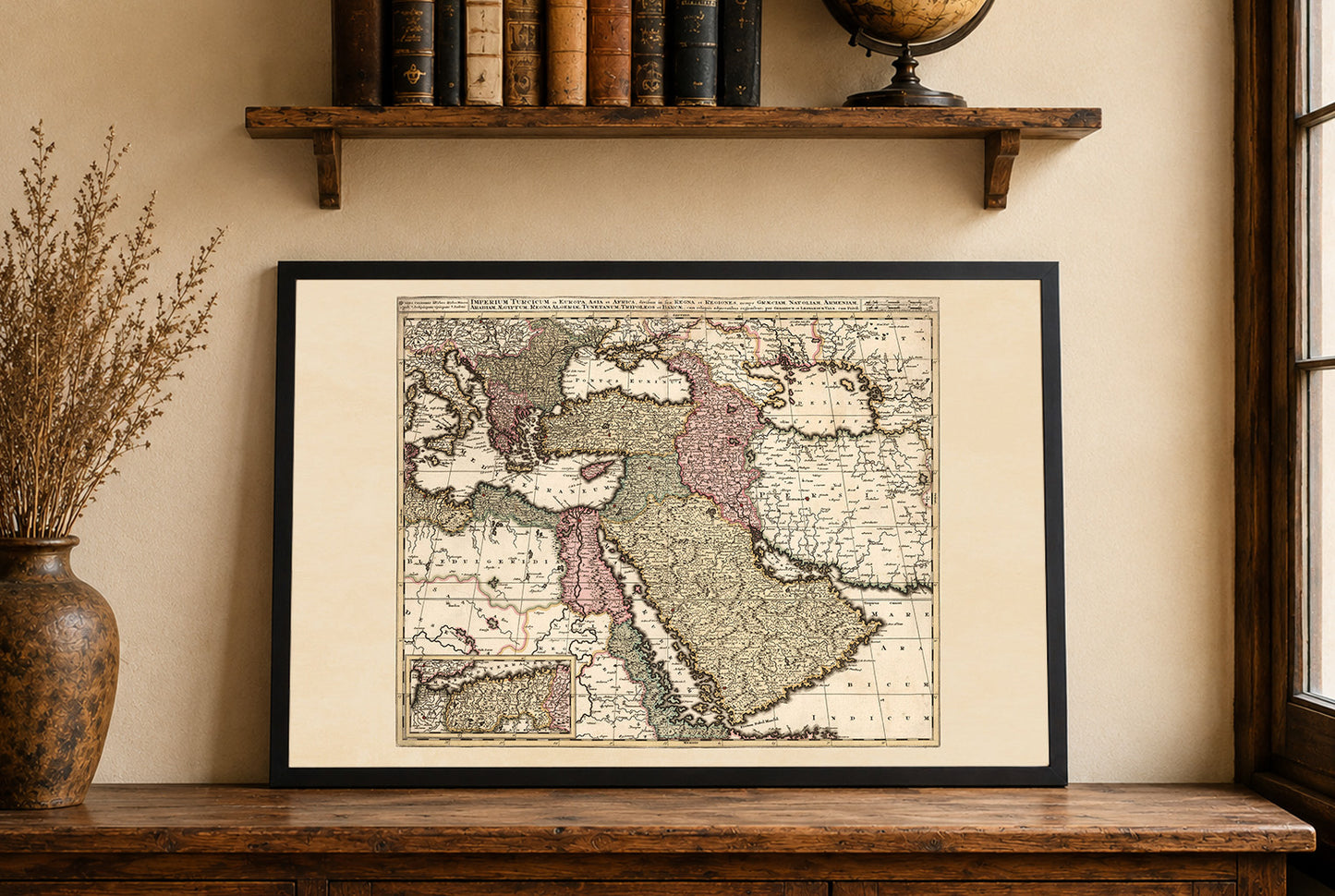Impero Ottomano 1740 - Mappa storica da parete del XVIII secolo