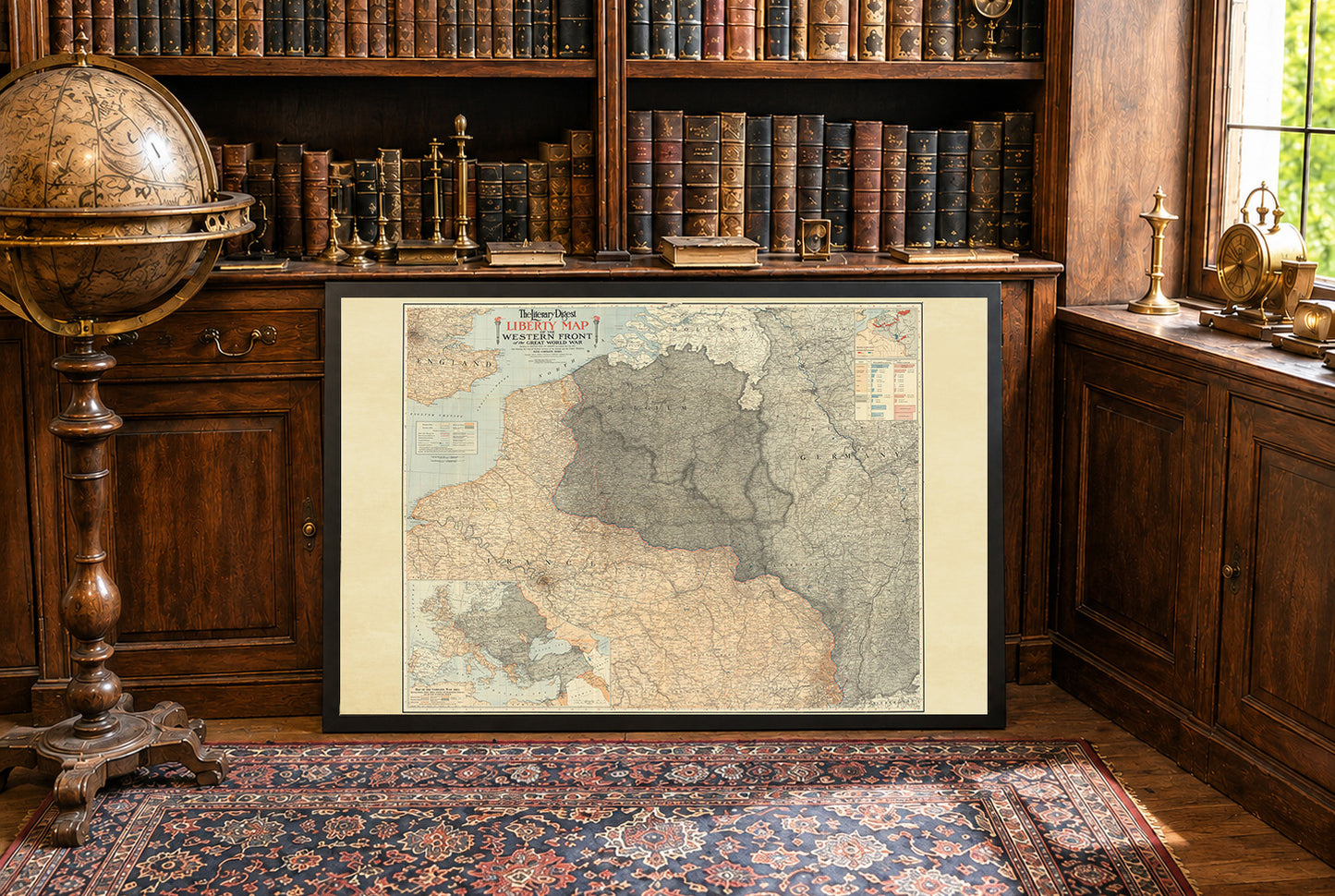 Cartel del Mapa del Frente Occidental 1918 - Mapa de las Líneas de Batalla de la Primera Guerra Mundial en Europa