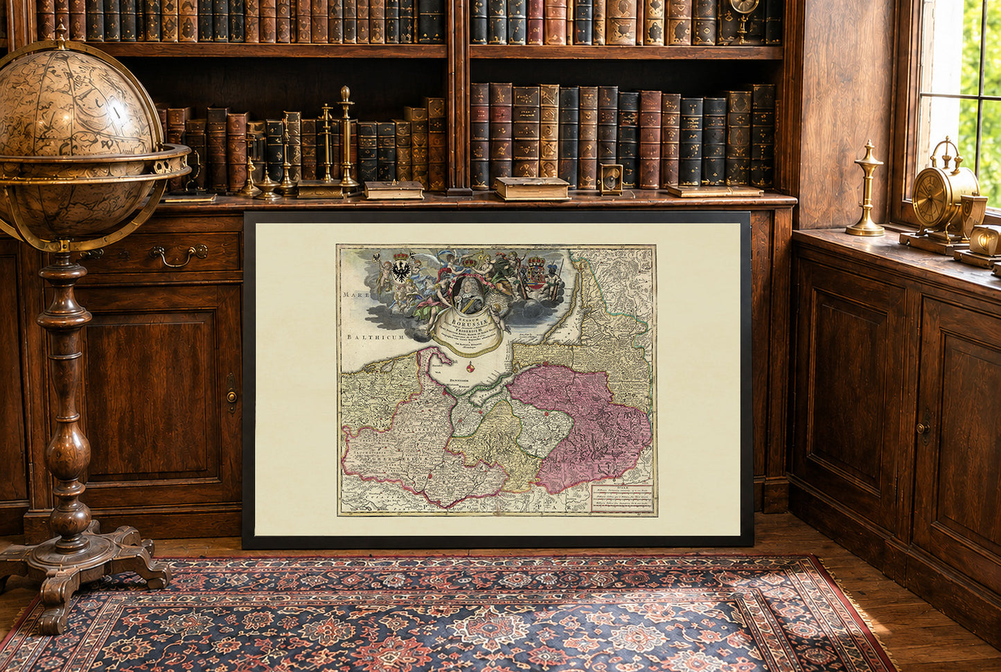 Plakat z Mapą Królestwa Prus (1701) - Historyczna Mapa Johanna Baptista Homanna