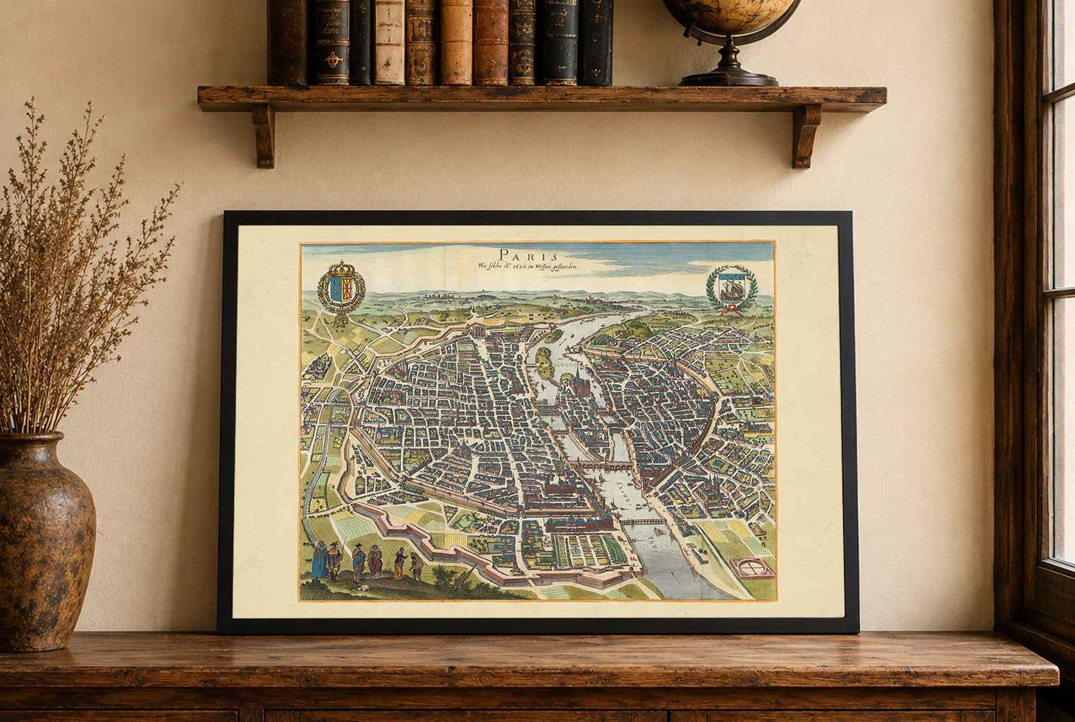 Paris 1620 - by Caspar Merian - Historical Bird’s-Eye City View Poster