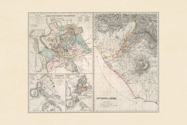 Roma en la época de los emperadores - Póster de mapa histórico