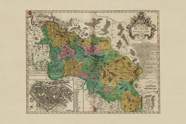 Silesia War Map Poster - First Silesian War, 1741 | Georges-Louis Le Rouge