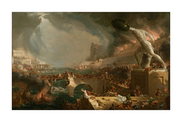 Poster Il Corso della Distruzione dell'Impero - Thomas Cole Paesaggio Romantico Arte Murale