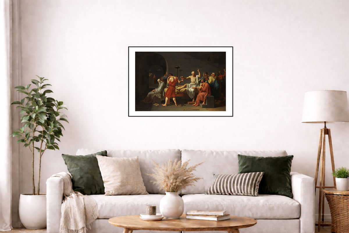 La Mort de Socrate 1787 - Jacques-Louis David - Grèce Antique - Affiche Peinture Néoclassique