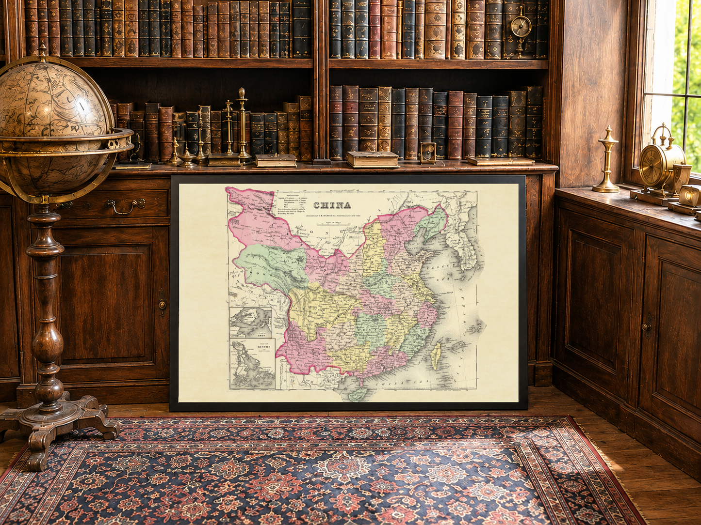 Stampa cartografica della Cina 1856 - Mappa vintage con divisioni provinciali e dettagli atlanti