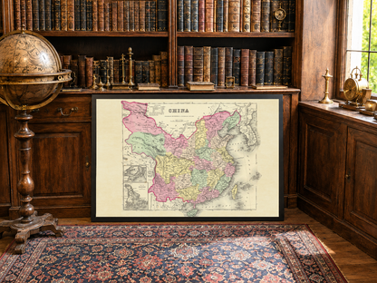 Stampa cartografica della Cina 1856 - Mappa vintage con divisioni provinciali e dettagli atlanti