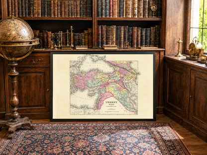 1856 Türkei Asien Kaukasus Kartografie Druck - Vintage-Karte mit detaillierten Grenzen und Geografie