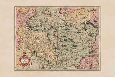 Mappa Polonia e Slesia 1623 - Mappa vintage dell'Atlante di Polonia e Slesia
