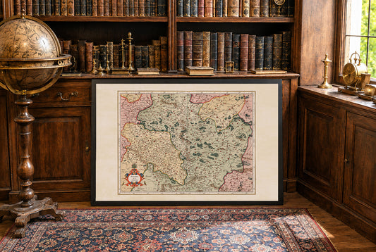Mappa Polonia e Slesia 1623 - Mappa vintage dell'Atlante di Polonia e Slesia