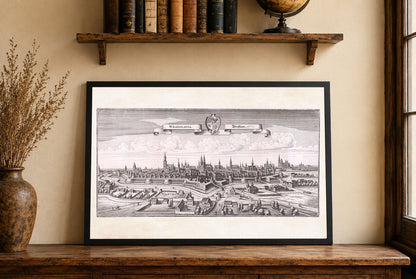 Cartel del Mapa de Wroclaw 1650 - Plano de la Ciudad de Breslau con Fortificaciones y Agujas de Iglesias