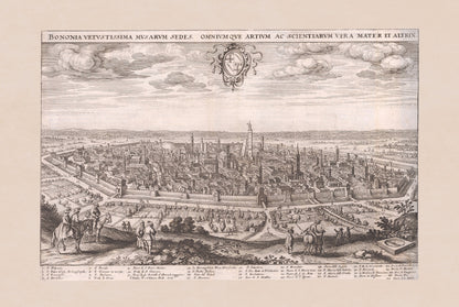 Bologna 1688 - Mappa storica delle mura cittadine