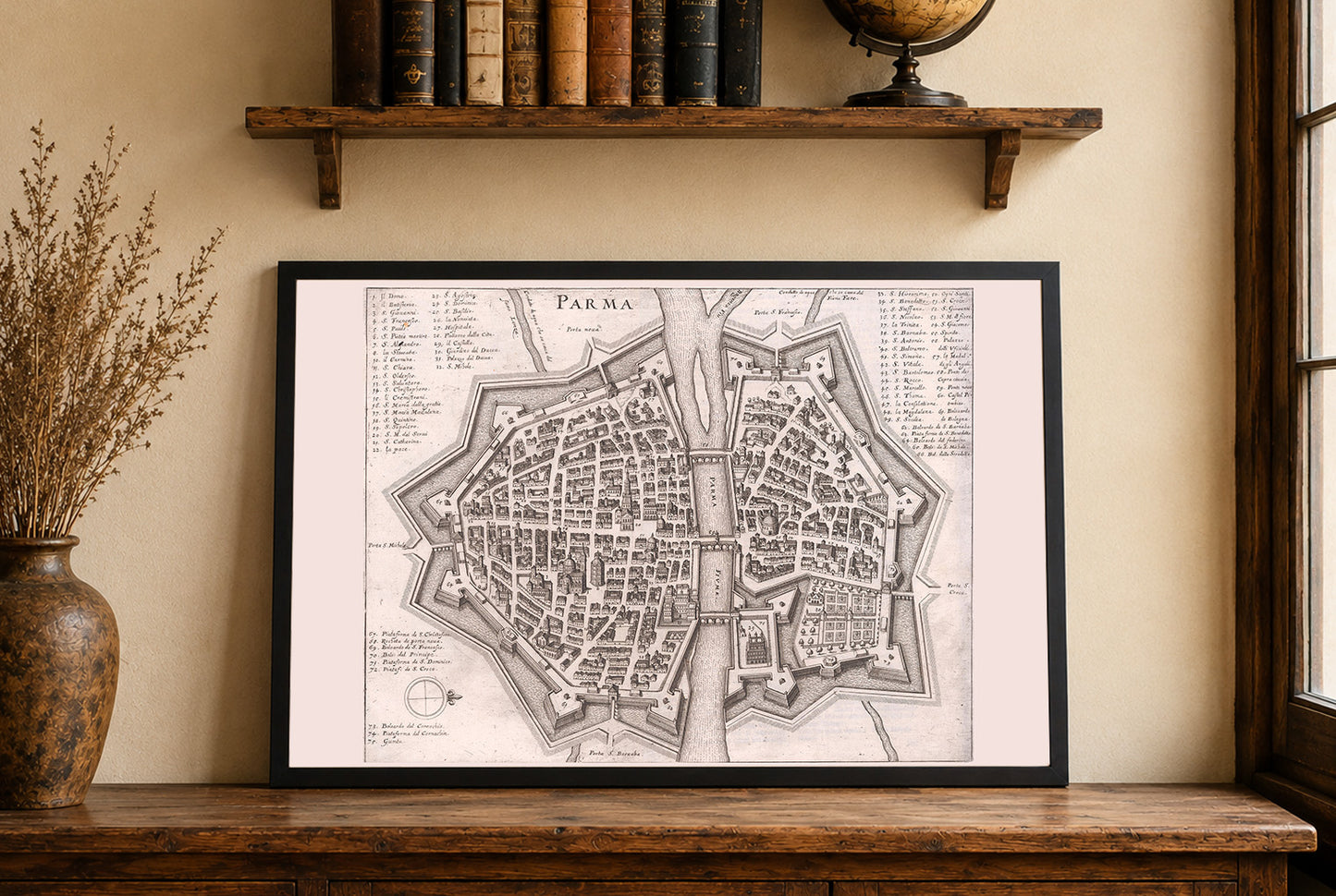 Cartel del Mapa de Parma 1688 - Plano de la Ciudad Moderna Temprana con Diseño Urbano Detallado