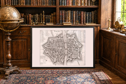 Cartel del Mapa de Parma 1688 - Plano de la Ciudad Moderna Temprana con Diseño Urbano Detallado