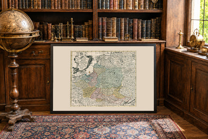 1753 Historische Wandkarte des polnisch-litauischen Commonwealth