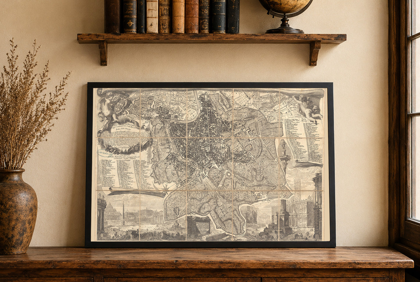 Impresión Cartográfica de Roma 1773 - Plano Vintage de la Ciudad con Diseño Urbano Preciso