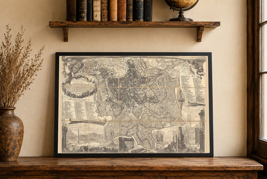 1773 Rome Cartography Print - Vintage City Plan with Precise Urban Layout