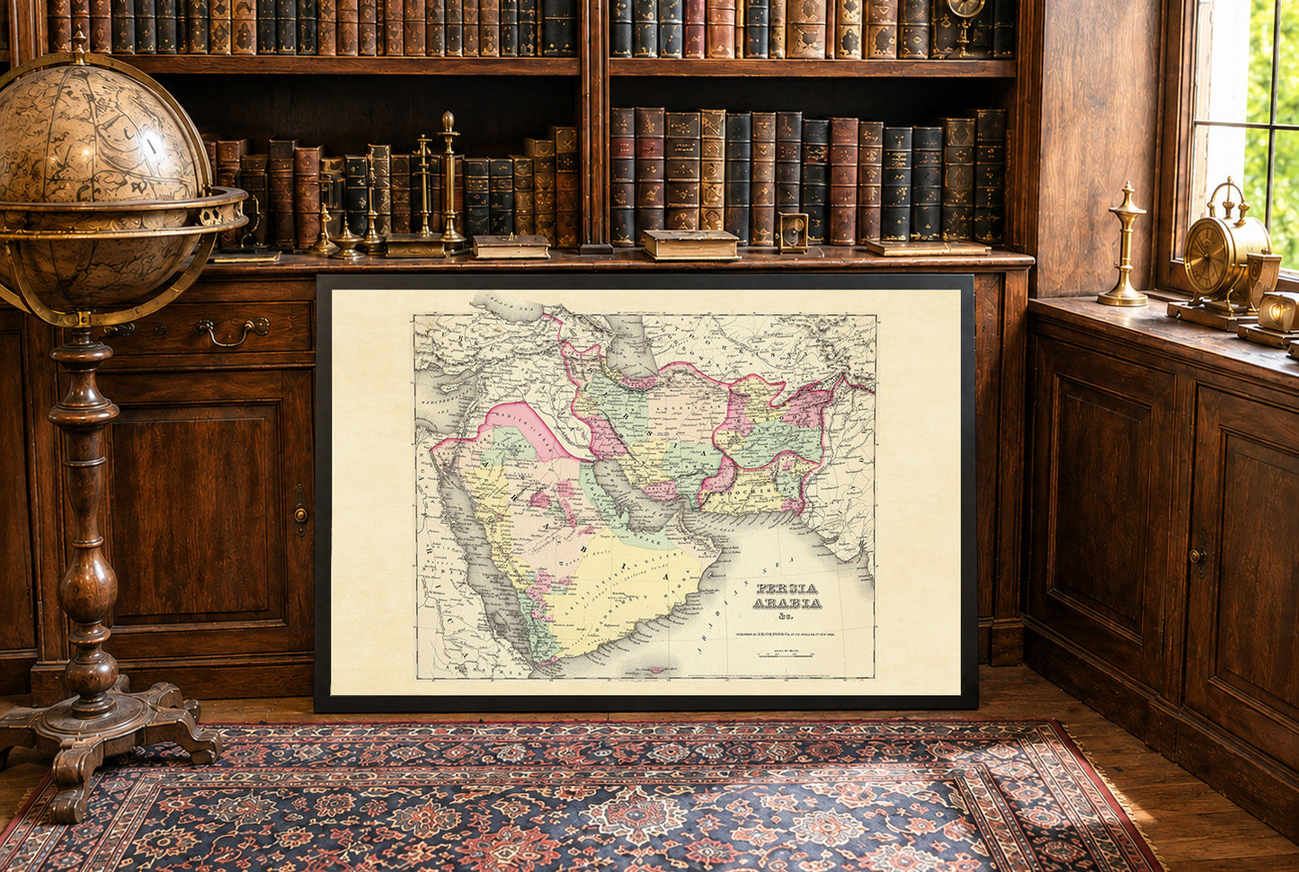 Mappa dell'Impero Coloniale Spagnolo e Portoghese 1854 - Stampa Atlante Storico Vintage