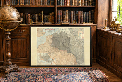 Cartel del Mapa del Frente Occidental 1918 - Mapa de las Líneas de Batalla de la Primera Guerra Mundial en Europa