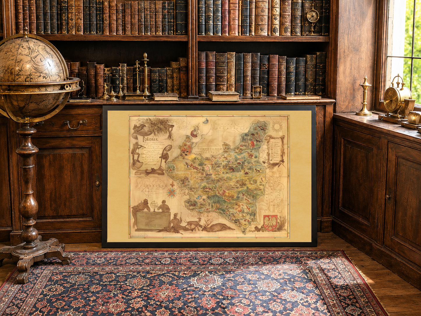 Stampa mappa della Polonia 1938 - Mappa illustrata ‘Poloniae’ di Tadeusz Lipski & Eliasz Kanarek | Arte murale vintage della Fiera Mondiale
