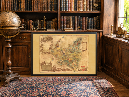 Stampa mappa della Polonia 1938 - Mappa illustrata ‘Poloniae’ di Tadeusz Lipski & Eliasz Kanarek | Arte murale vintage della Fiera Mondiale