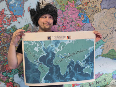 Récord mundial de las Tres Montañas de Florryworry - Póster de mapa de Europa Universalis V