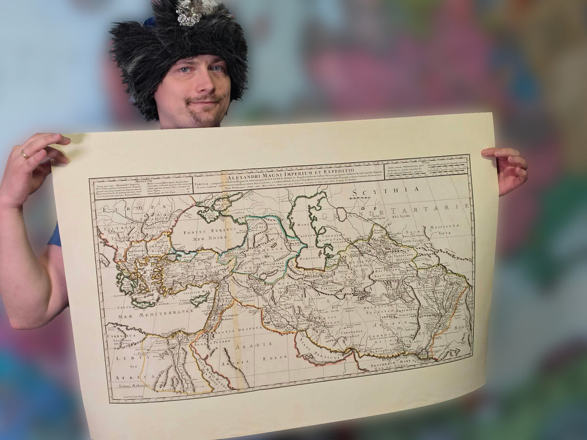 Karte des Reiches von Alexander dem Großen - Illustration antiker Feldzüge und sich ausdehnender Territorien
