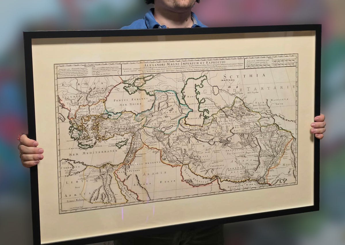Karte des Reiches von Alexander dem Großen - Illustration antiker Feldzüge und sich ausdehnender Territorien