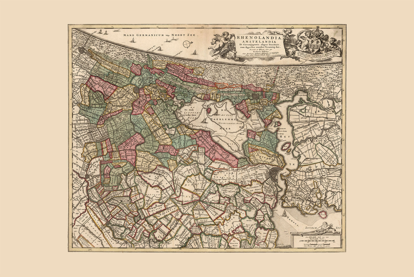 Amsterdam en 1740 - Carte historique de la capitale commerciale de la République néerlandaise