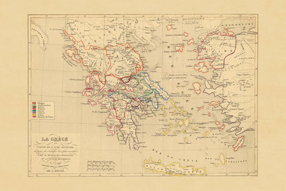 Ancient Greece & Asia Minor 1190 BC - Antoine Philippe Houze 1844 Historical Map Poster