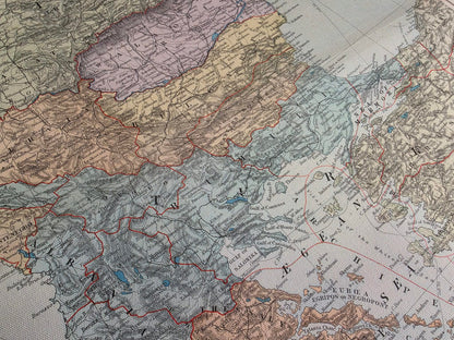 Balkan Peninsula 1904 - States & Provinces - Edward Stanford Historical Map Poster
