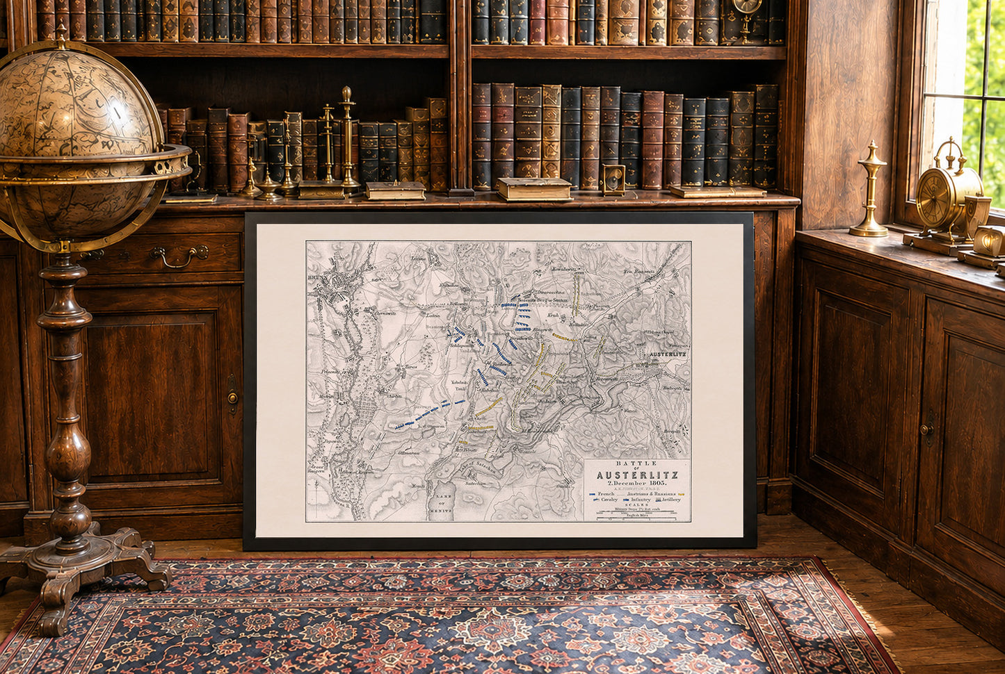 Poster Mappa della Battaglia di Austerlitz (1805) - Arte Militare della Più Grande Vittoria di Napoleone
