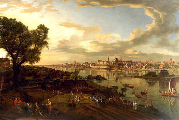 Póster Bellotto Vista de Varsovia desde Praga - Arte de Pared Vintage de la Ciudad de Varsovia