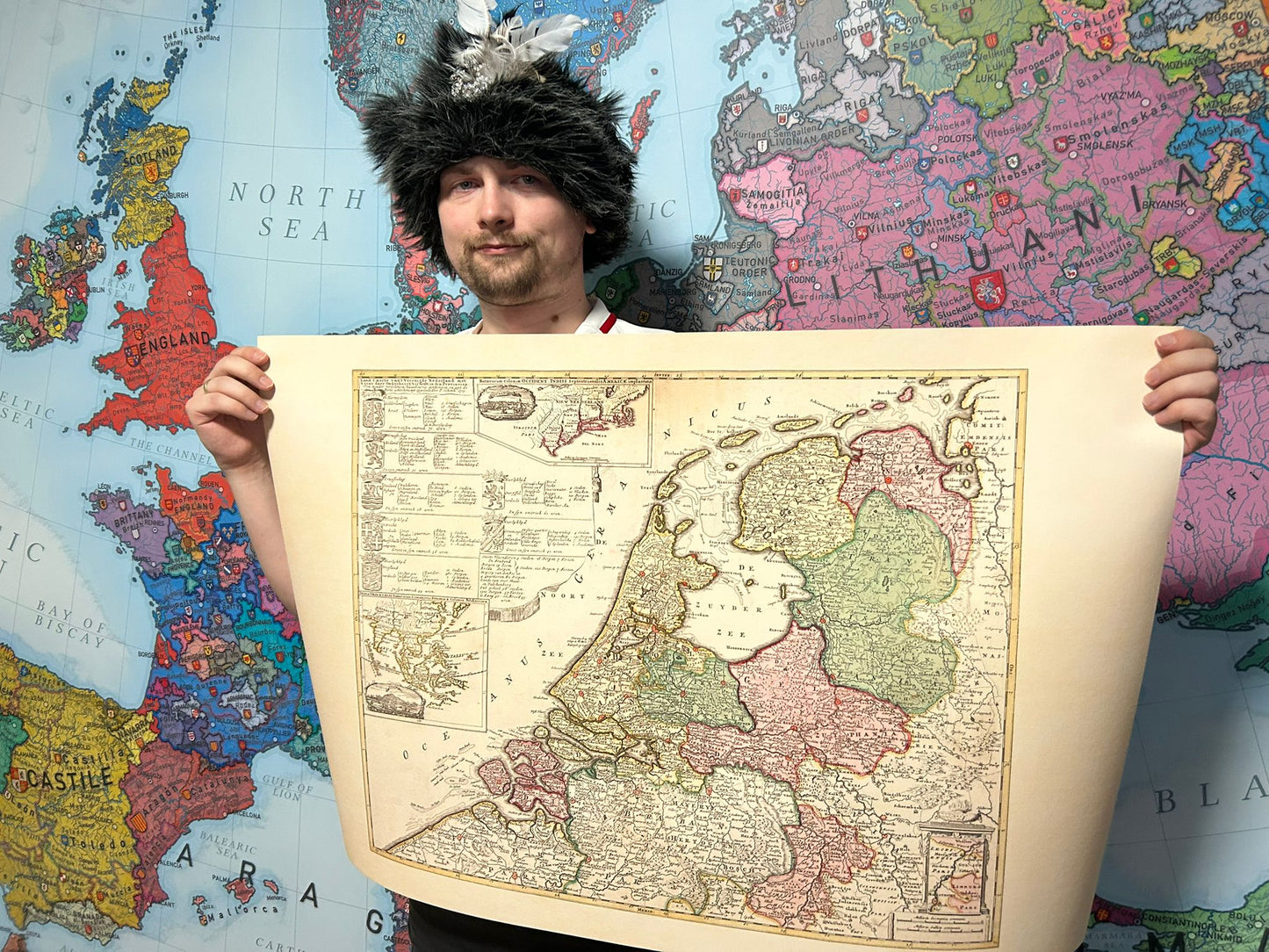 Repubblica Olandese 1740 - Mappa storica dei Paesi Bassi