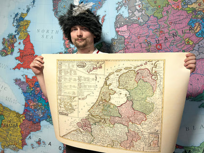 Repubblica Olandese 1740 - Mappa storica dei Paesi Bassi
