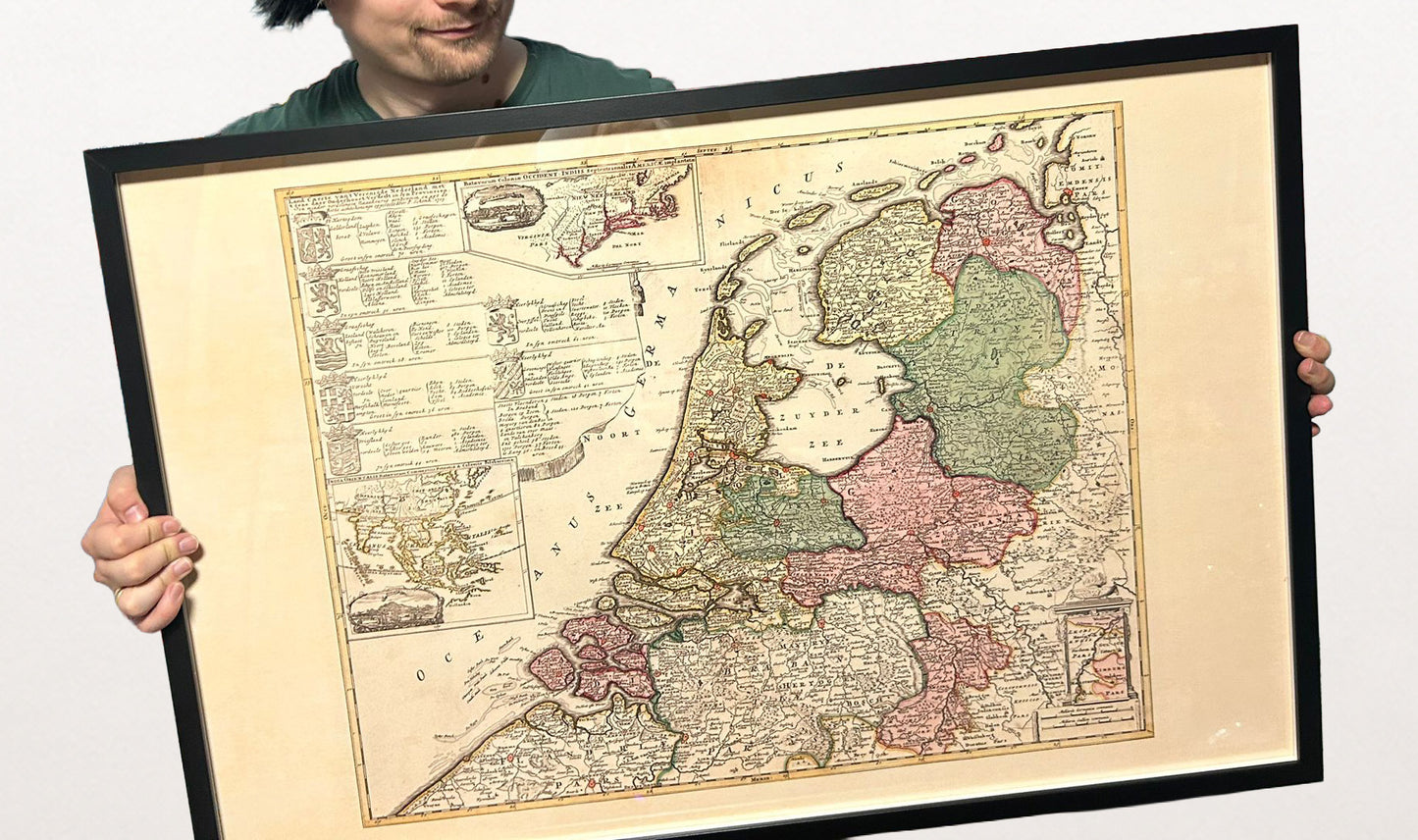 Repubblica Olandese 1740 - Mappa storica dei Paesi Bassi