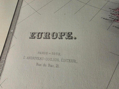 Europa 1862 - Mappa storica durante l'era del nazionalismo
