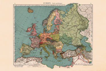 Europa 1921 - Mappa storica del dopoguerra