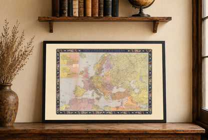 Poster della mappa politica dell’Europa (1938) - Decorazione murale vintage dell’Europa prima della Seconda guerra mondiale
