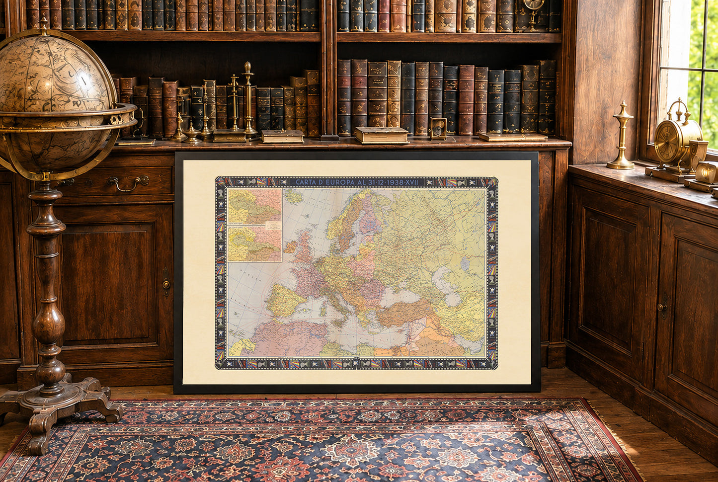 Poster della mappa politica dell’Europa (1938) - Decorazione murale vintage dell’Europa prima della Seconda guerra mondiale