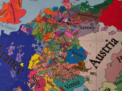 Póster del mapa de Europa en 1644 - Guerra de los Treinta Años
