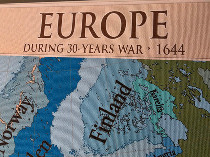 Póster del mapa de Europa en 1644 - Guerra de los Treinta Años