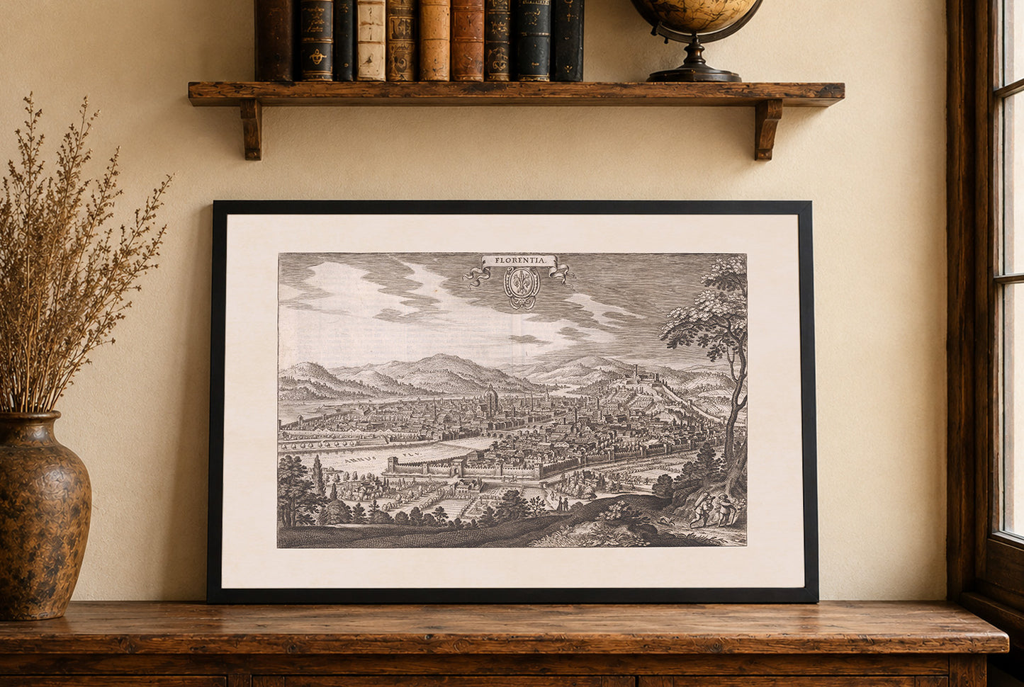 Florencia en 1688 - Mapa de la capital Medici de Toscana
