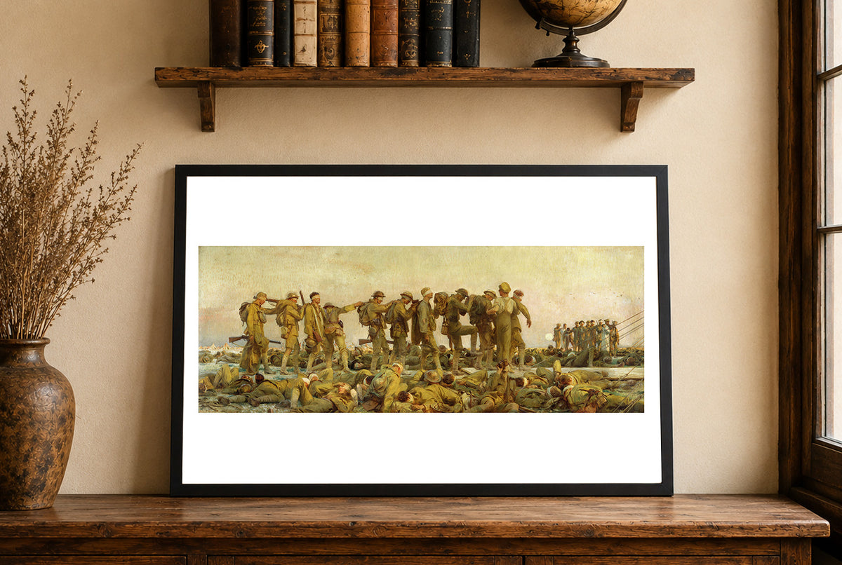 Gazés 1919 - John Singer Sargent - Première Guerre Mondiale et Attaque au Gaz - Affiche Peinture Historique