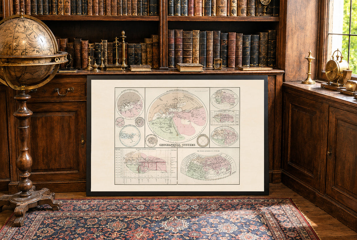 Geographical Systems of the Ancients 1874 - Historical Map Poster