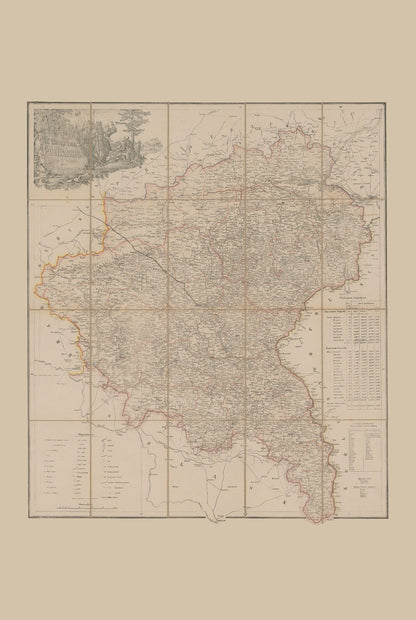 Póster Mapa del Gran Ducado de Poznań (1843) - Arte Histórico Vintage de la Gran Polonia