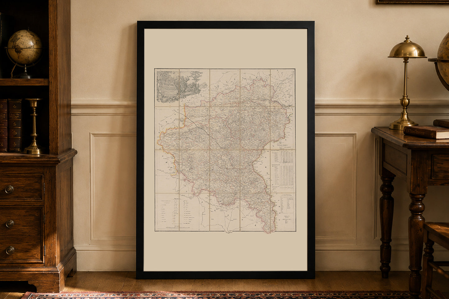 Póster Mapa del Gran Ducado de Poznań (1843) - Arte Histórico Vintage de la Gran Polonia