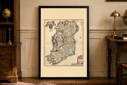Ireland Map Poster (1690) - Vintage Kingdom of Ireland Wall Art