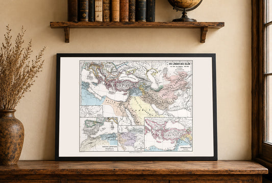 Mondo islamico 945–1055 - Mappa dei Buyidi, Fatimidi e Abbasidi